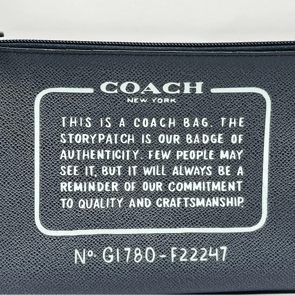 Coach Black Canvas Zip Pouch with Contrast Print - Picture 3 of 3
